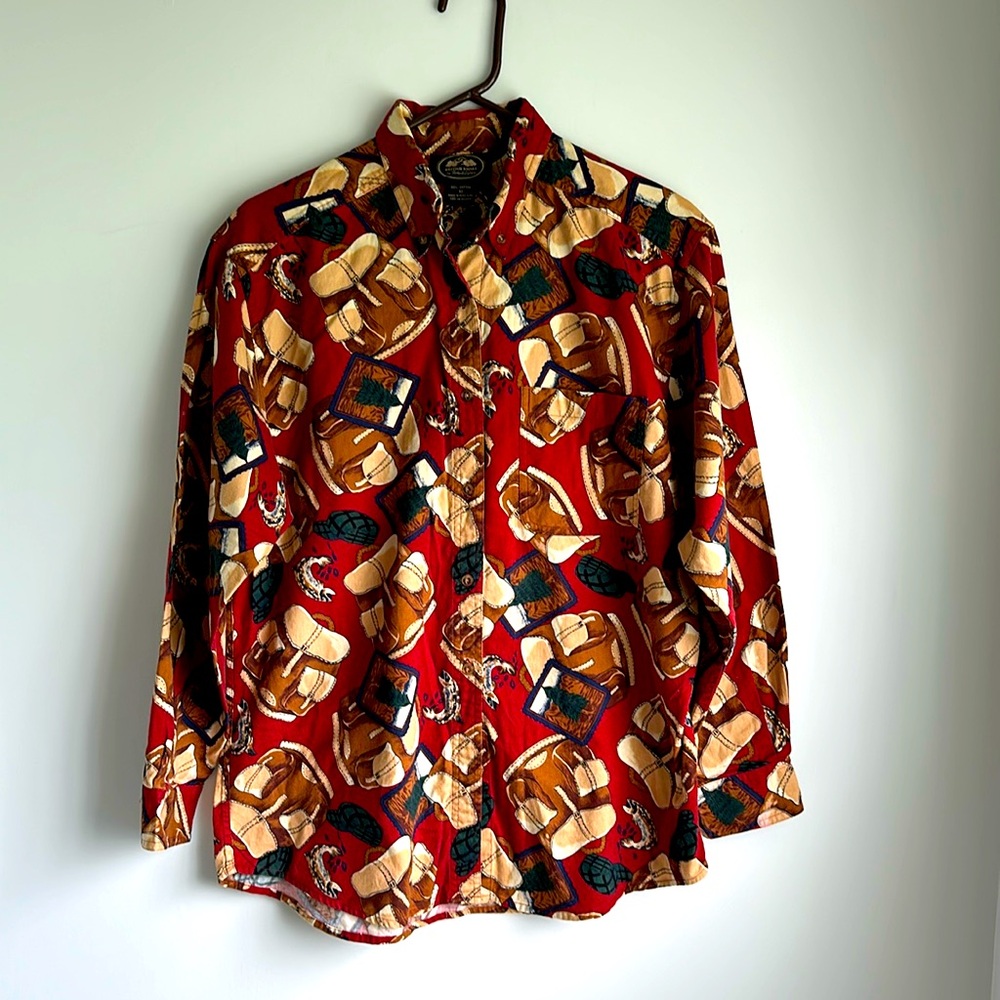 British Khaki Size 10 Fly Fishing Flannel Shirt. All Cotton. High Quality Fabric